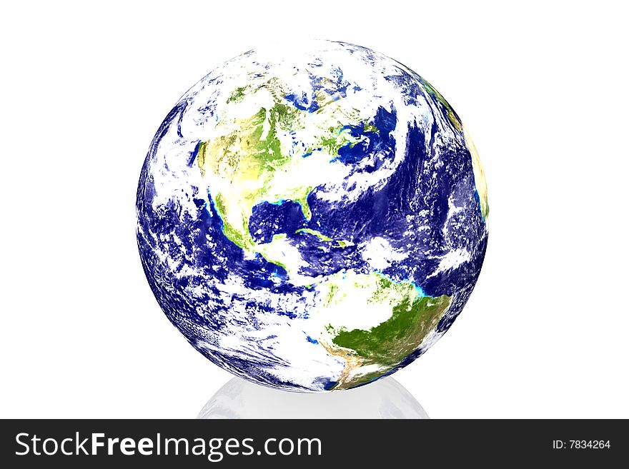 Earth In White Background