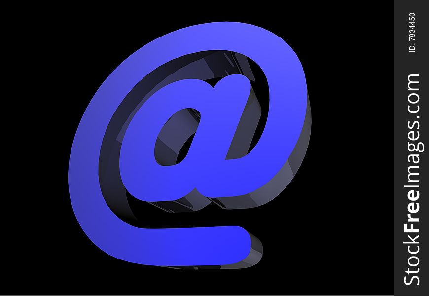 Email symbol isolated in black background