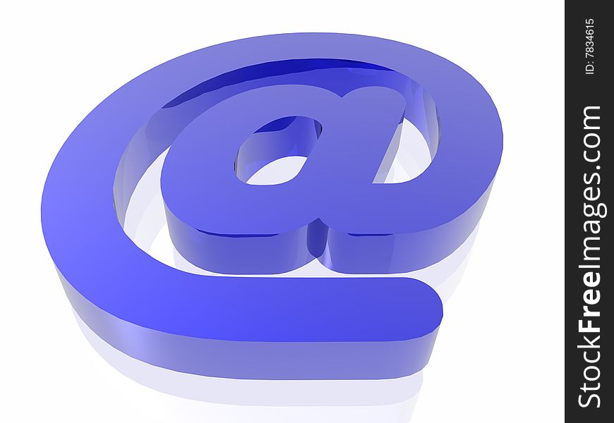 Blue email symbol isolated in white background