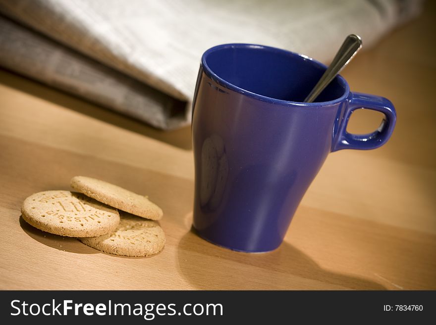 Cup of coffee and cookies