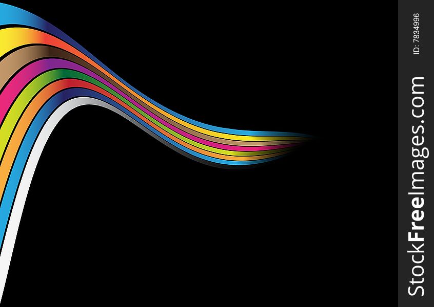 Colorful lines on the black background. Colorful lines on the black background