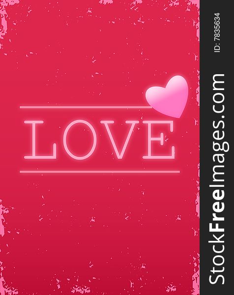 Love abstract background vector illustration with speckled border