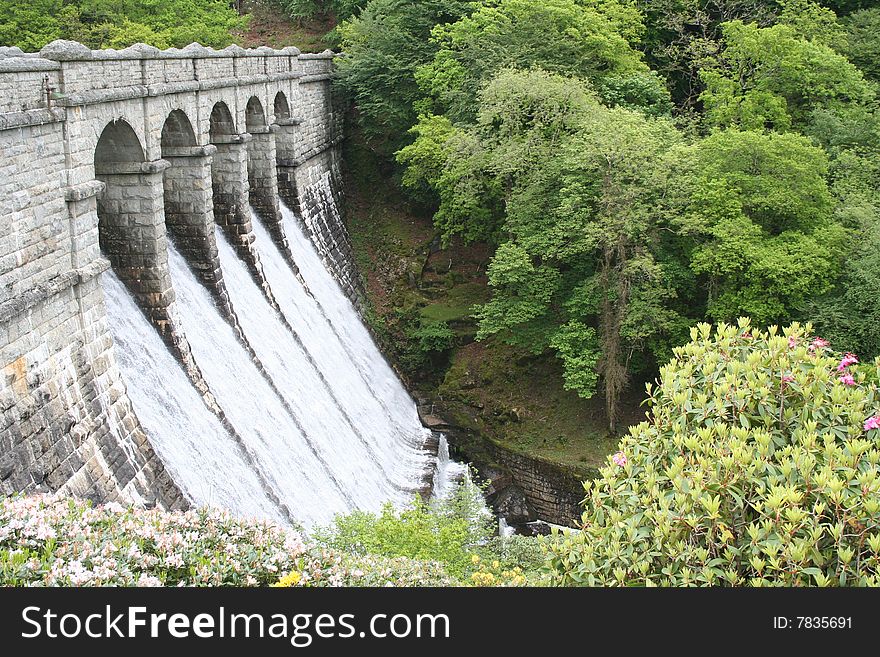 Dramatic water cascade