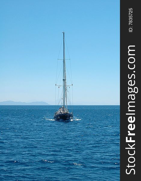 Sail luxury yacht in the sea