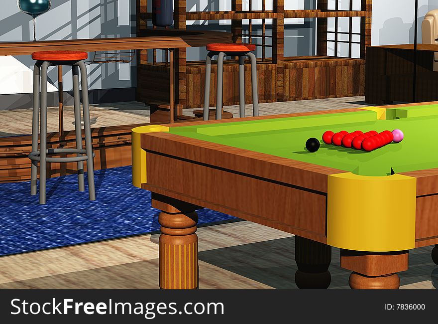 Illustration of the Snooker room