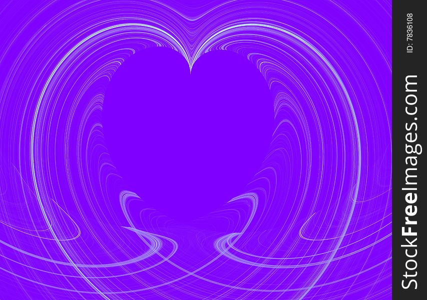 White Heart Design With Purple Copy Space