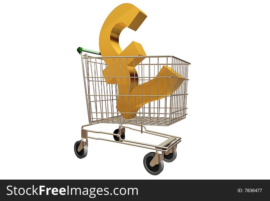 A 3d Rendered Image of a shopping Trolley. A 3d Rendered Image of a shopping Trolley