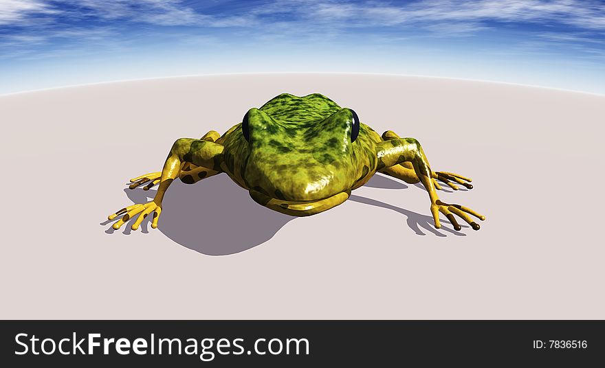 Illustration of ecological abstract with a frog