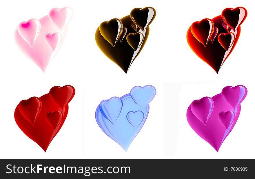 Beautiful hearts by day of sacred Valentine