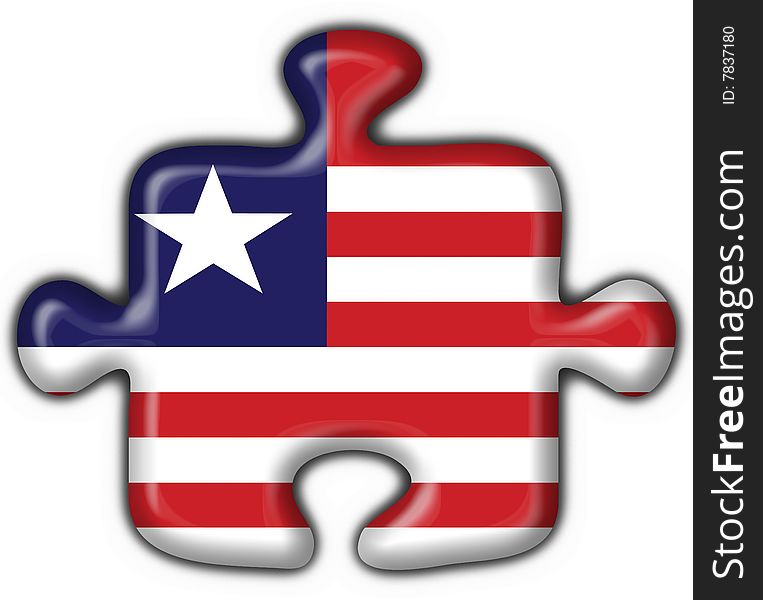 Liberia button flag puzzle shape