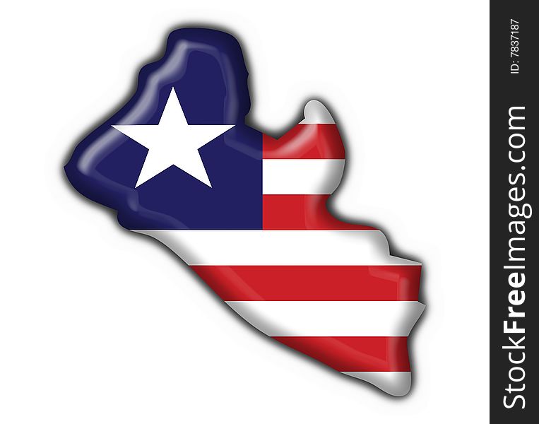 Liberia Button Flag Map Shape