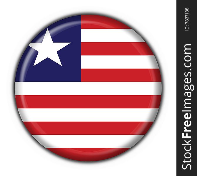 liberia button flag round shape