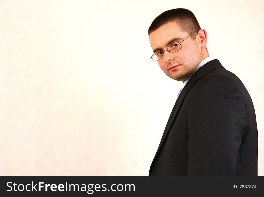 Young businessman on isolated background. Young businessman on isolated background