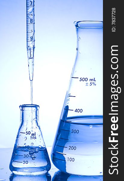 Chemical Test Tube . Chemical experiment with Laboratory glass