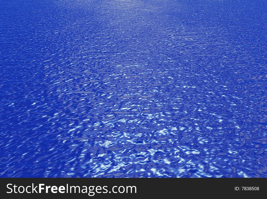 Blue water in 3d background. Blue water in 3d background