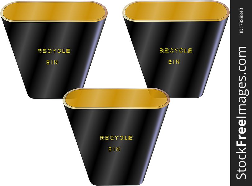 Recycle bin in 3d illustration
