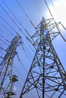 High Voltage Electrical Overhead Lines Royalty Free Stock Photos High Voltage Electrical Overhead Lines Royalty Free Stock Photos