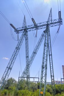 High Voltage Electrical Overhead Line Royalty Free Stock Images High Voltage Electrical Overhead Line Royalty Free Stock Images