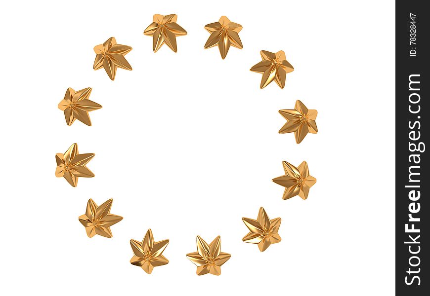 European Union gold stars in a circle on a white background