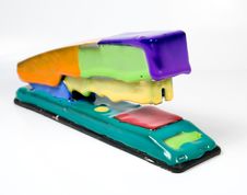 Set Of Colored Blot On Stapler Royalty Free Stock Image