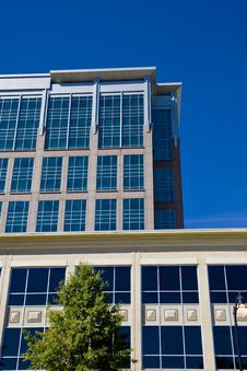 Two Buildings On Blue Royalty Free Stock Images Two Buildings On Blue Royalty Free Stock Images