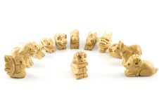 Monkey(Woodcarving Chinese Sign) Royalty Free Stock Photos