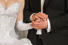 Hand Of The Bride In Hands Of The Groom. Royalty Free Stock Photography