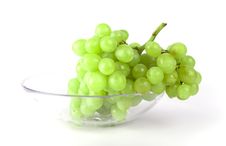 Green Grapes In Bowl Stock Images