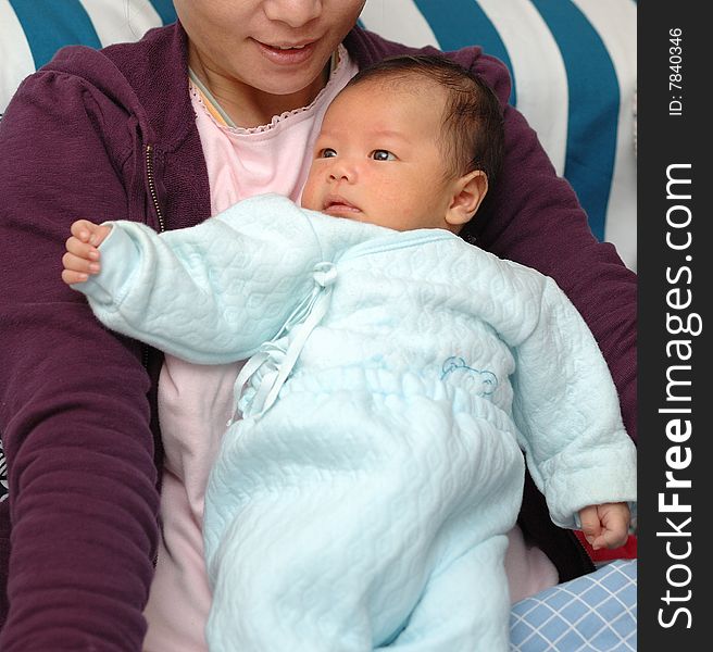 Photo of baby and his mother. Photo of baby and his mother.