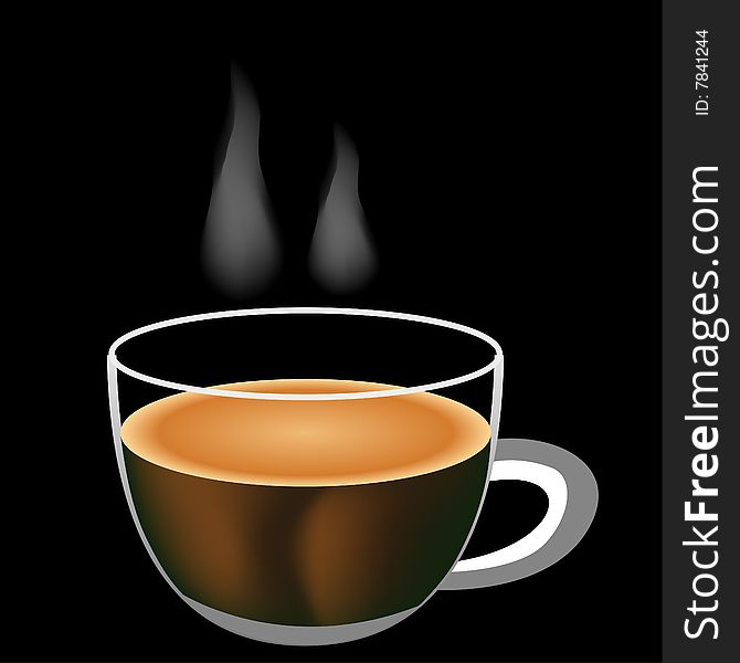 Hot coffee cup, vector illustration
