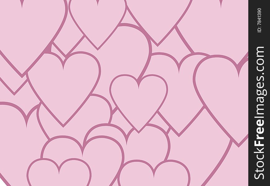 Background made of hearts, vector illustration