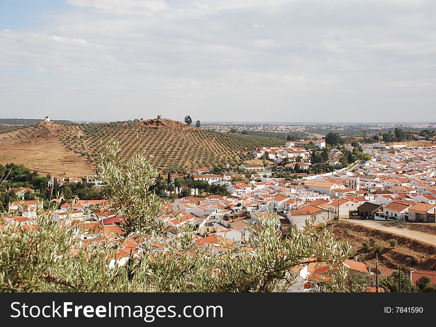 View over portuguese village of aljustrel