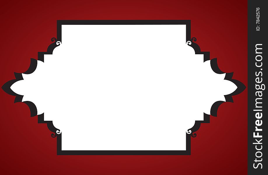 Classical frame design in red background