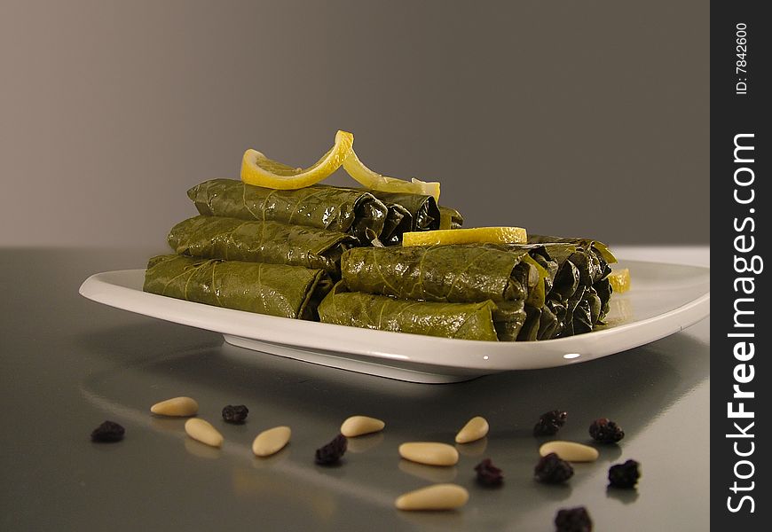 Greek or Turkish wraps food dolmadakias. Greek or Turkish wraps food dolmadakias