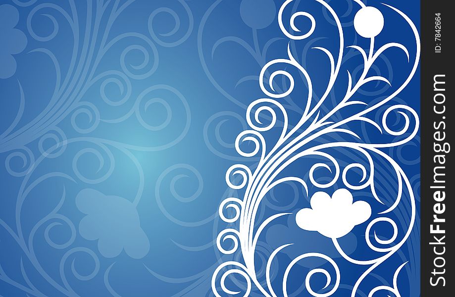 Blue Floral design abstract background. Blue Floral design abstract background