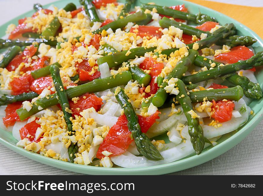 Vegetable salad mix on plate