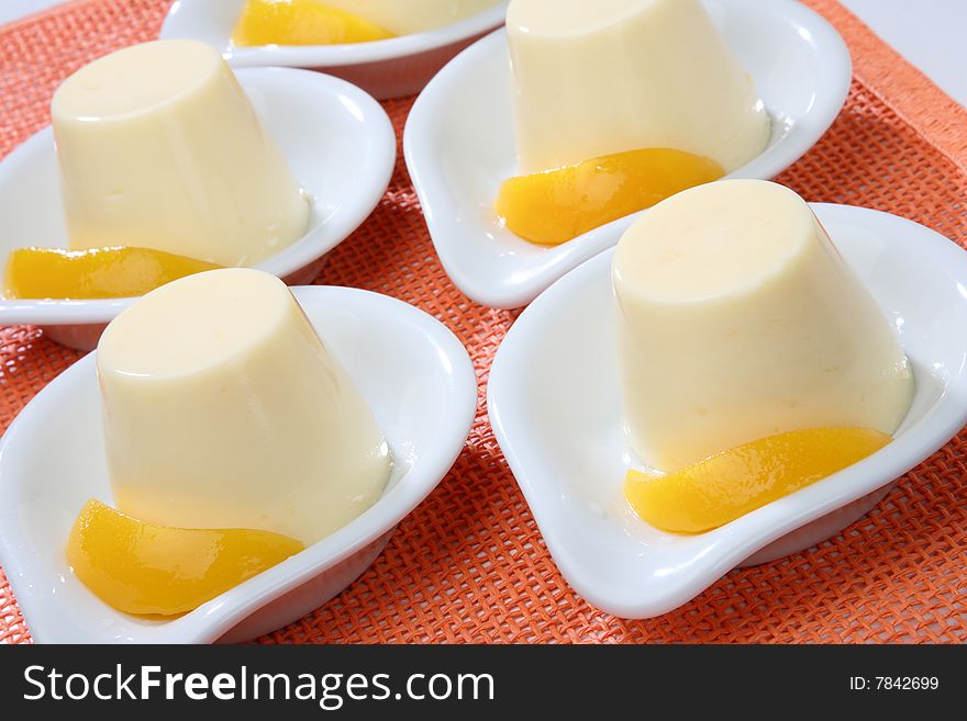 Yogurt Dessert With Peach Fruit