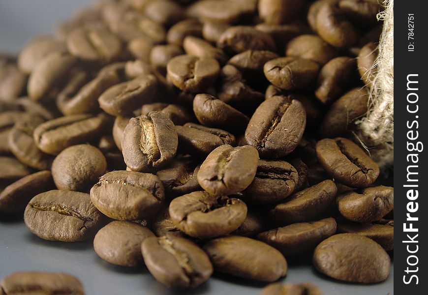 Turkish coffee pot and coffee beans. Turkish coffee pot and coffee beans