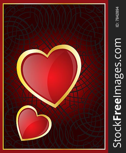 Heart illustration in abstract ornamental background. Heart illustration in abstract ornamental background