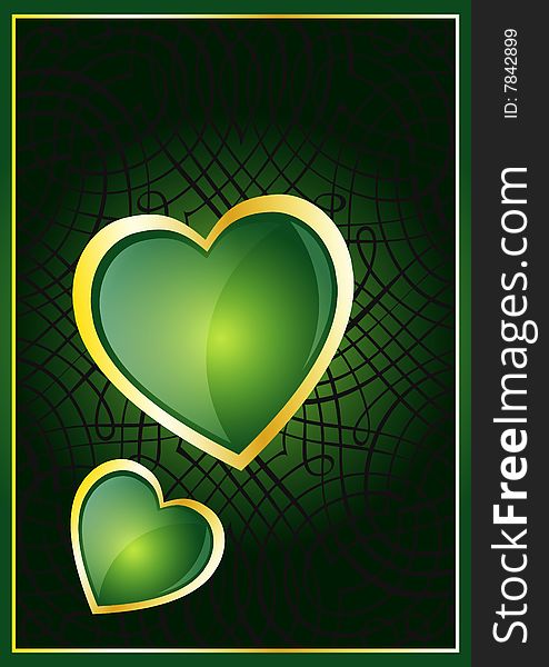 Heart illustration in abstract ornamental background. Heart illustration in abstract ornamental background