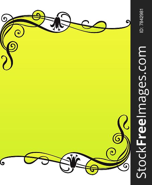 Floral frame in greenish gradient