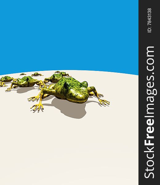 Illustration of ecological abstract with frogs