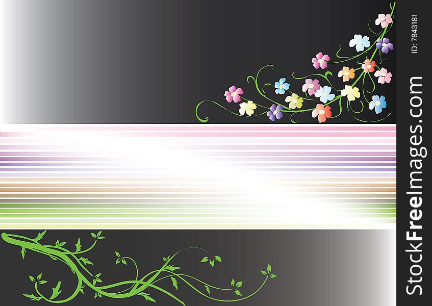 Vector nature flowers abstract colors