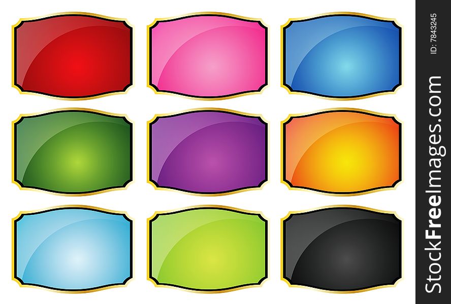 Colorful shield collection set in white background