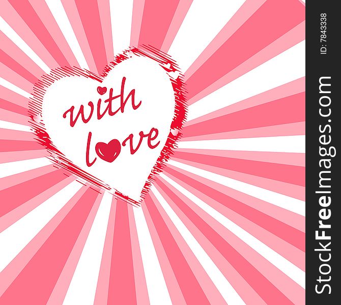 With love. Valentine background with hearts. With love. Valentine background with hearts