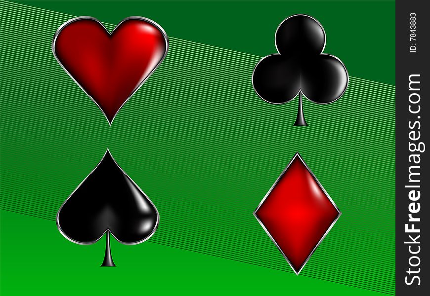 vector illustration of Poker cards signs