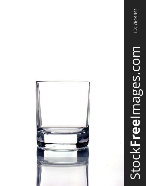Drinking glass on white background