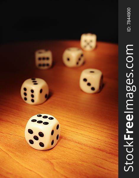 Dice,focus on a foreground