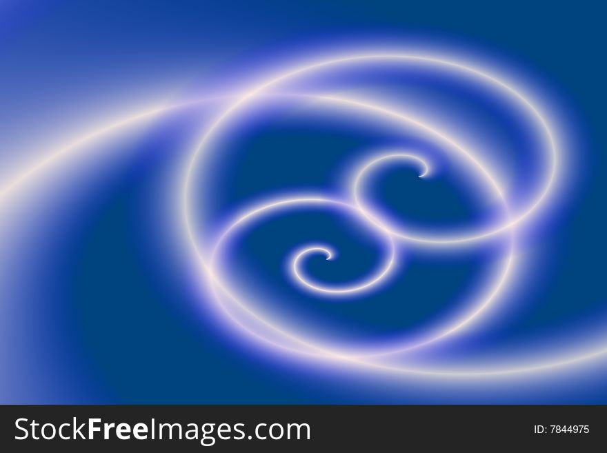 Illustration of blue abstract background with curl light