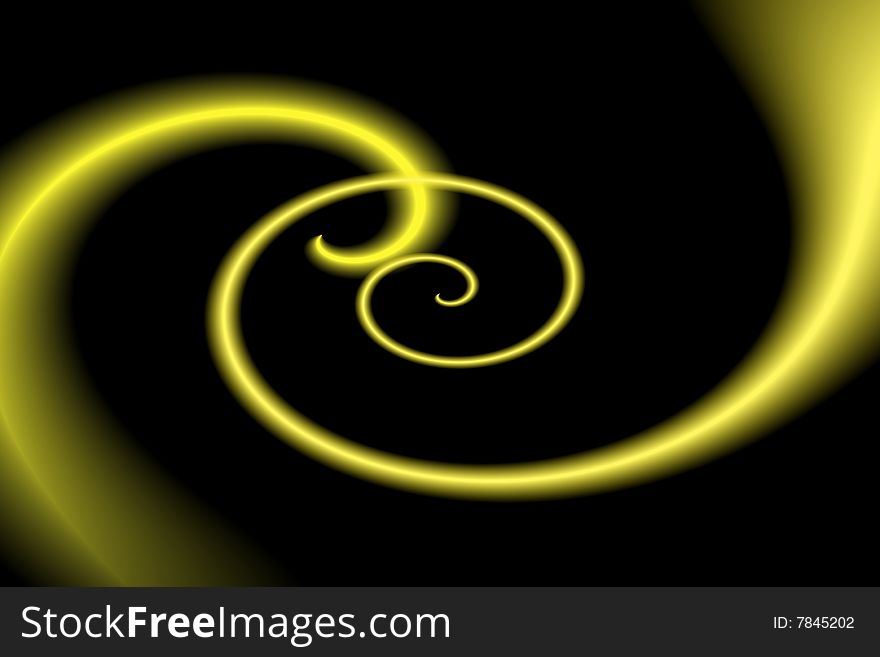 Illustration of yellow curl dark background. Illustration of yellow curl dark background